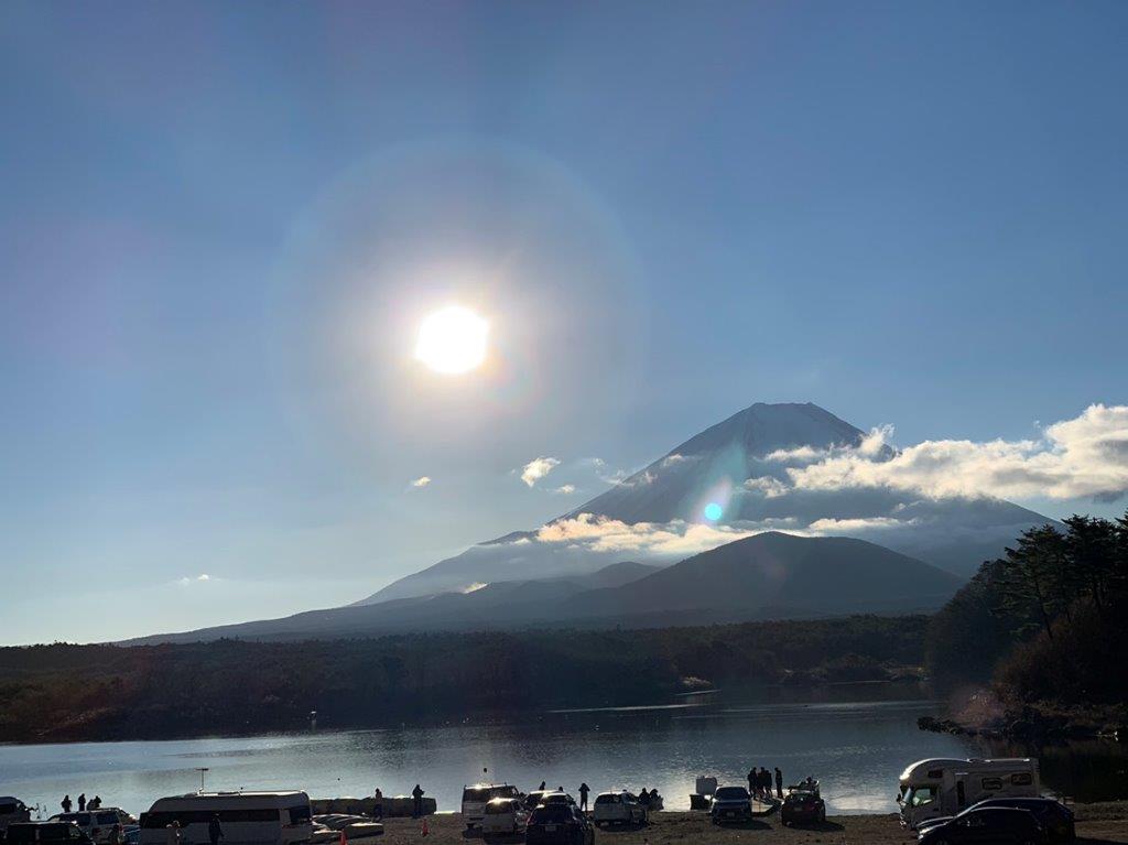 富士山と朝日